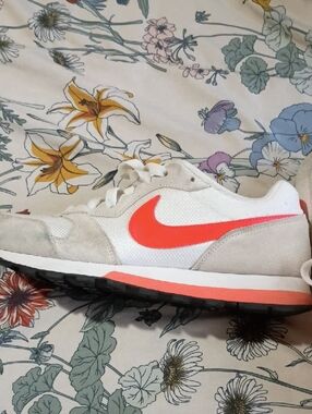 Nike White & Bright Orange Retro Runner
